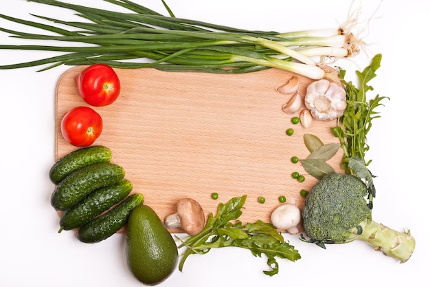 Fresh ingredients on a wooden table